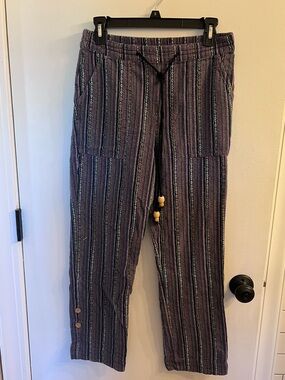 Sundance Purple Striped Drawstring Joggers